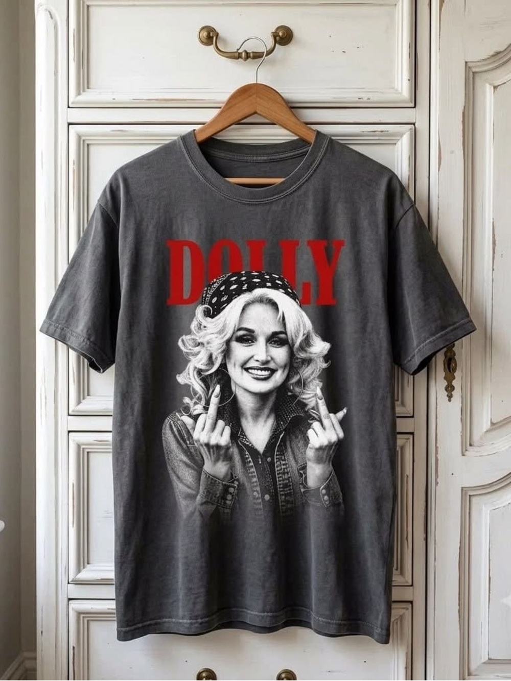 Comfort Colors Dolly Parton Graphic Tee - Charcoal & Pink